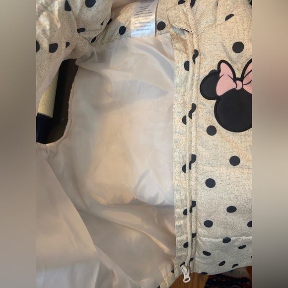 Polka Dot Minnie Mouse Hooded Puffer Vest with Ears and Bow - Picture 6 of 6